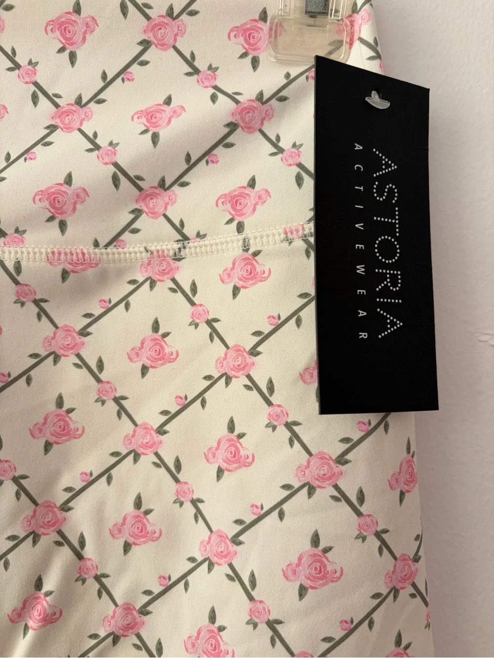 NWT Astoria Activewear Floral Rose Trellis High Waist Bike Shorts XL